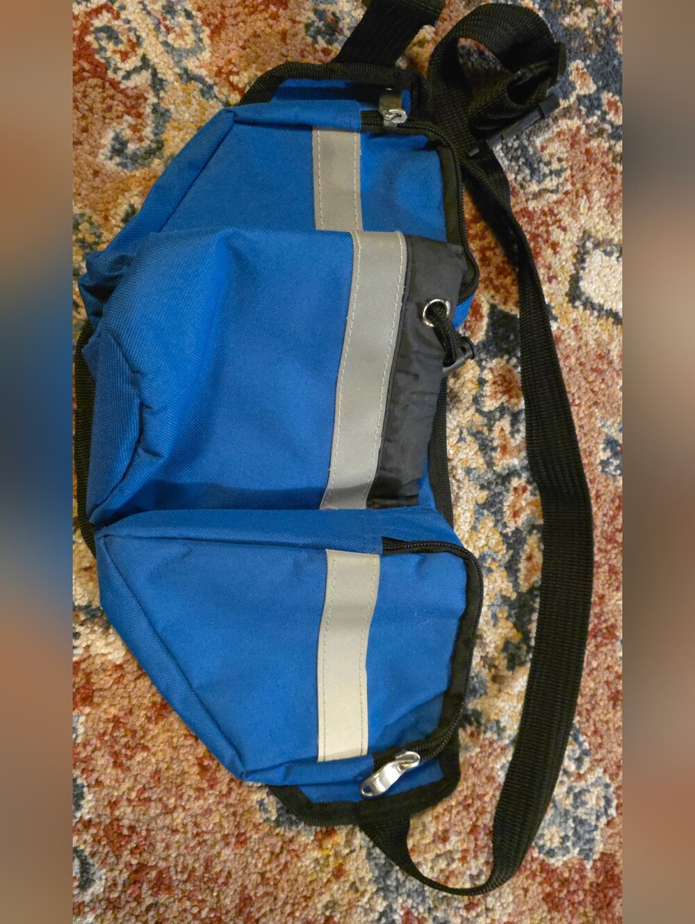 4/$25 Deal! Big Dogs Blue and Black Reflective Dog Toy & Treat Pouch